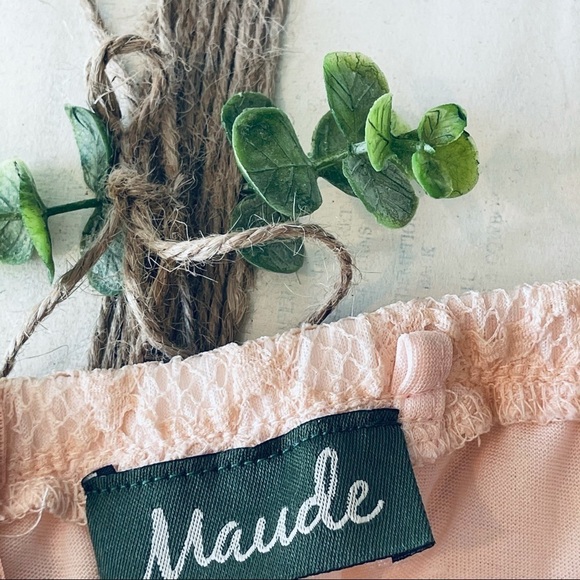 MAUDE strapless dress lace pale pink mini bodycon 6881 - Picture 2 of 9